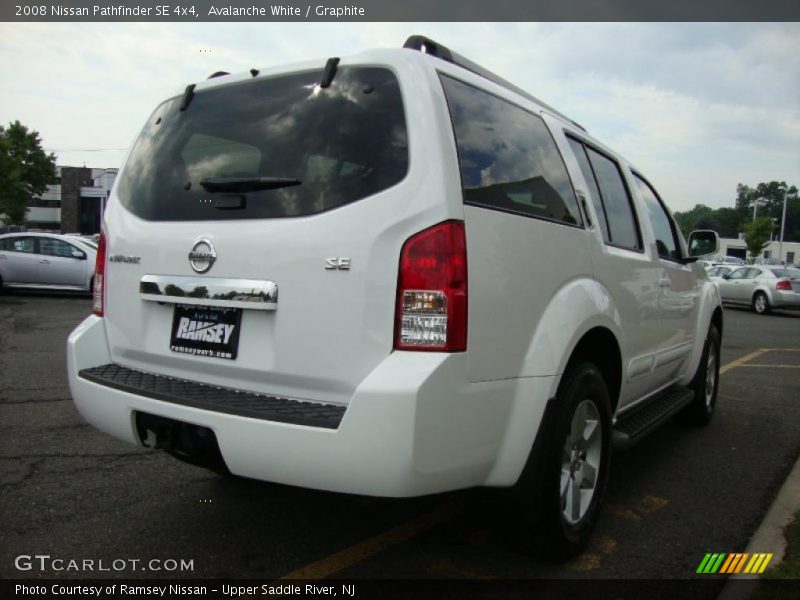 Avalanche White / Graphite 2008 Nissan Pathfinder SE 4x4