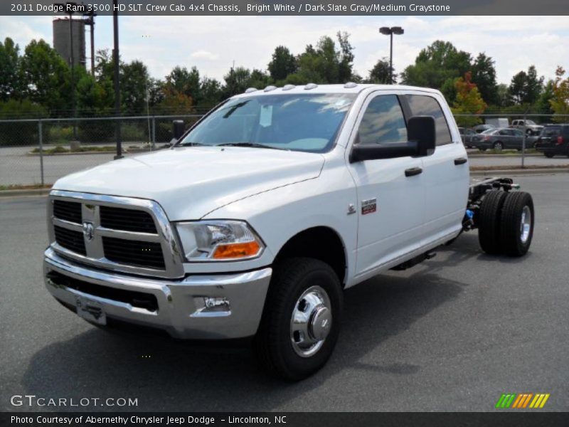 Bright White / Dark Slate Gray/Medium Graystone 2011 Dodge Ram 3500 HD SLT Crew Cab 4x4 Chassis