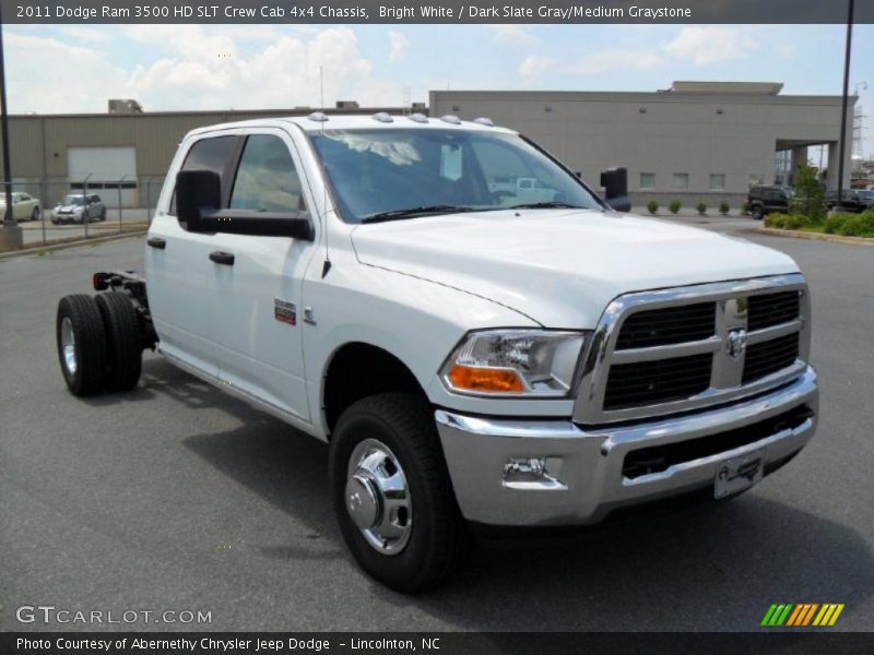 Bright White / Dark Slate Gray/Medium Graystone 2011 Dodge Ram 3500 HD SLT Crew Cab 4x4 Chassis