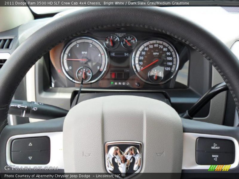 Bright White / Dark Slate Gray/Medium Graystone 2011 Dodge Ram 3500 HD SLT Crew Cab 4x4 Chassis