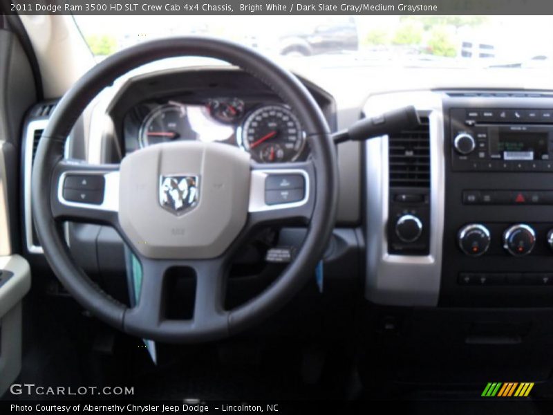 Bright White / Dark Slate Gray/Medium Graystone 2011 Dodge Ram 3500 HD SLT Crew Cab 4x4 Chassis