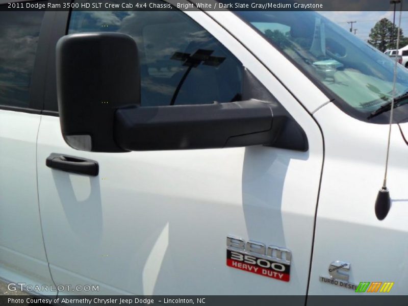Bright White / Dark Slate Gray/Medium Graystone 2011 Dodge Ram 3500 HD SLT Crew Cab 4x4 Chassis