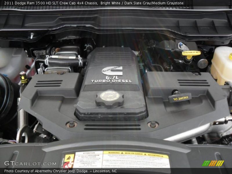 Bright White / Dark Slate Gray/Medium Graystone 2011 Dodge Ram 3500 HD SLT Crew Cab 4x4 Chassis