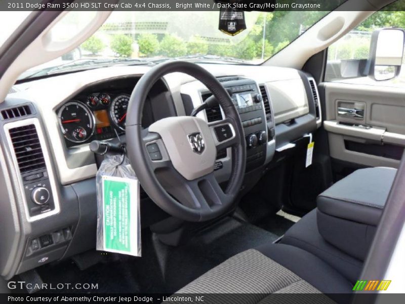 Bright White / Dark Slate Gray/Medium Graystone 2011 Dodge Ram 3500 HD SLT Crew Cab 4x4 Chassis