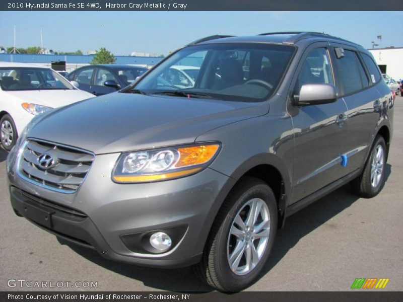 Harbor Gray Metallic / Gray 2010 Hyundai Santa Fe SE 4WD