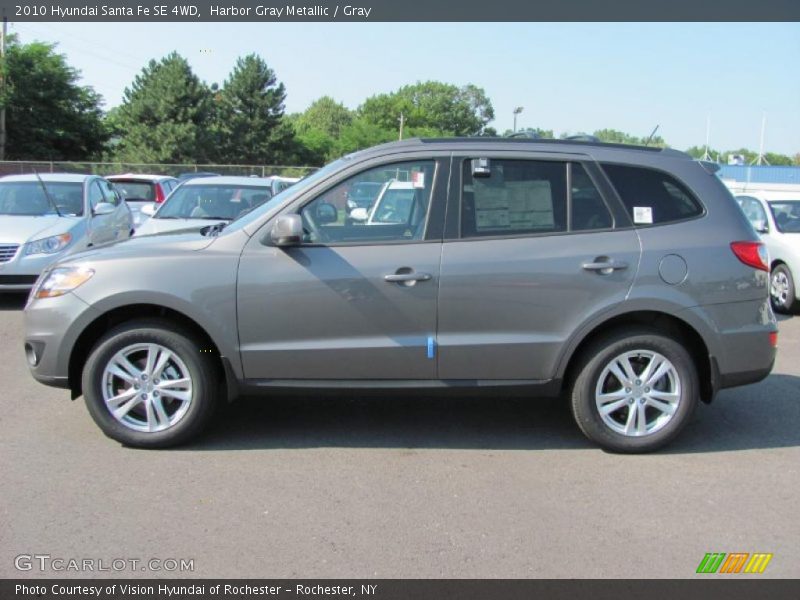 Harbor Gray Metallic / Gray 2010 Hyundai Santa Fe SE 4WD