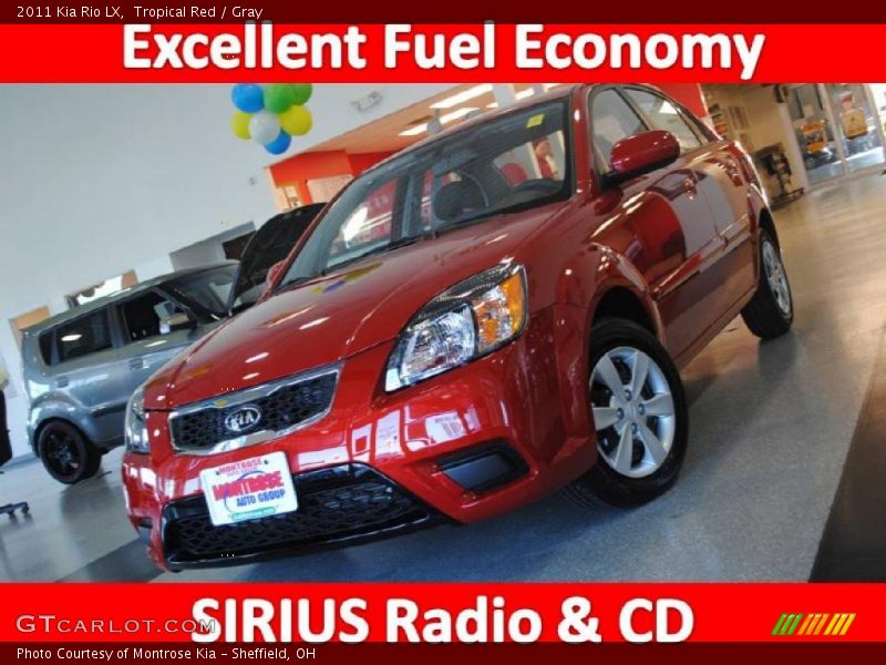 Tropical Red / Gray 2011 Kia Rio LX