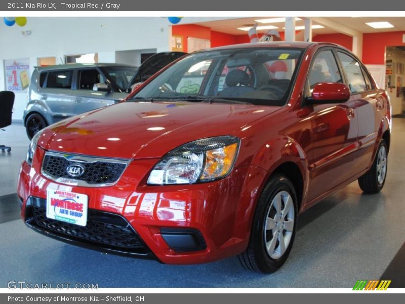 Tropical Red / Gray 2011 Kia Rio LX