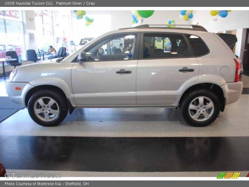 Platinum Silver / Gray 2008 Hyundai Tucson GLS