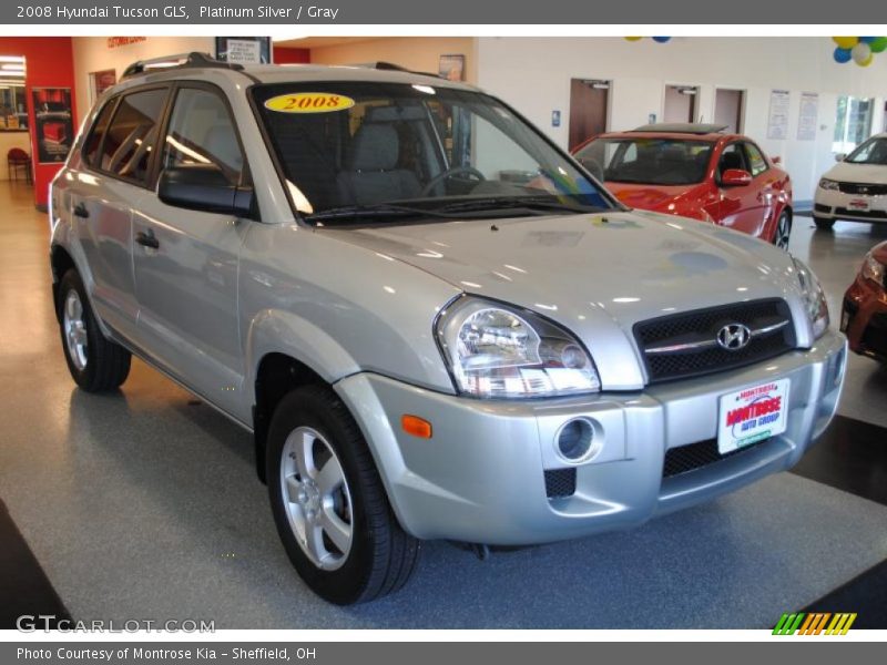 Platinum Silver / Gray 2008 Hyundai Tucson GLS