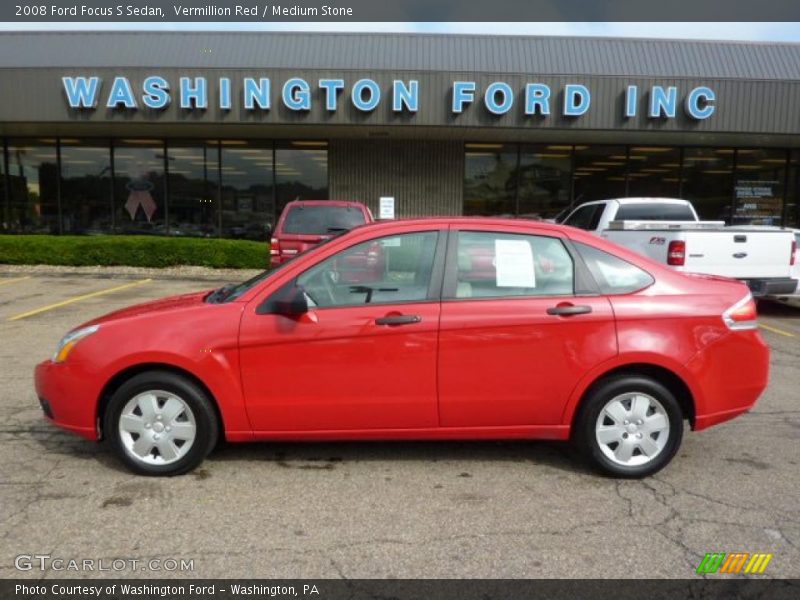 Vermillion Red / Medium Stone 2008 Ford Focus S Sedan
