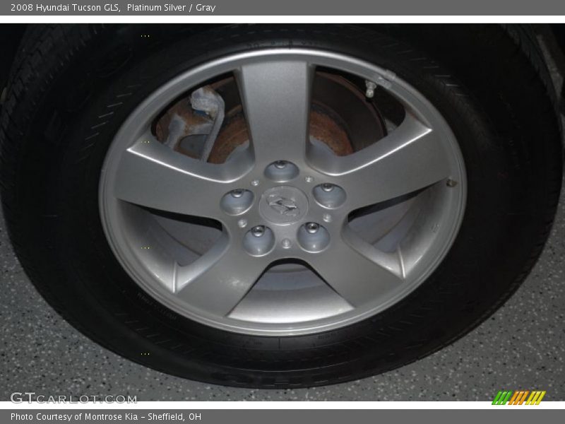 Platinum Silver / Gray 2008 Hyundai Tucson GLS