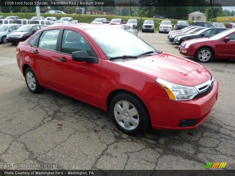 Vermillion Red / Medium Stone 2008 Ford Focus S Sedan