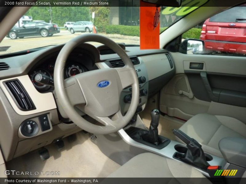 Vermillion Red / Medium Stone 2008 Ford Focus S Sedan
