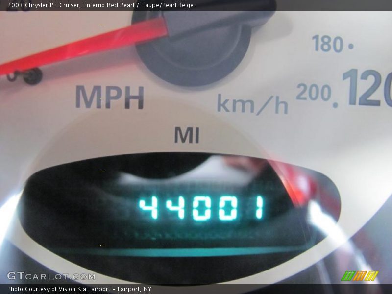 Inferno Red Pearl / Taupe/Pearl Beige 2003 Chrysler PT Cruiser