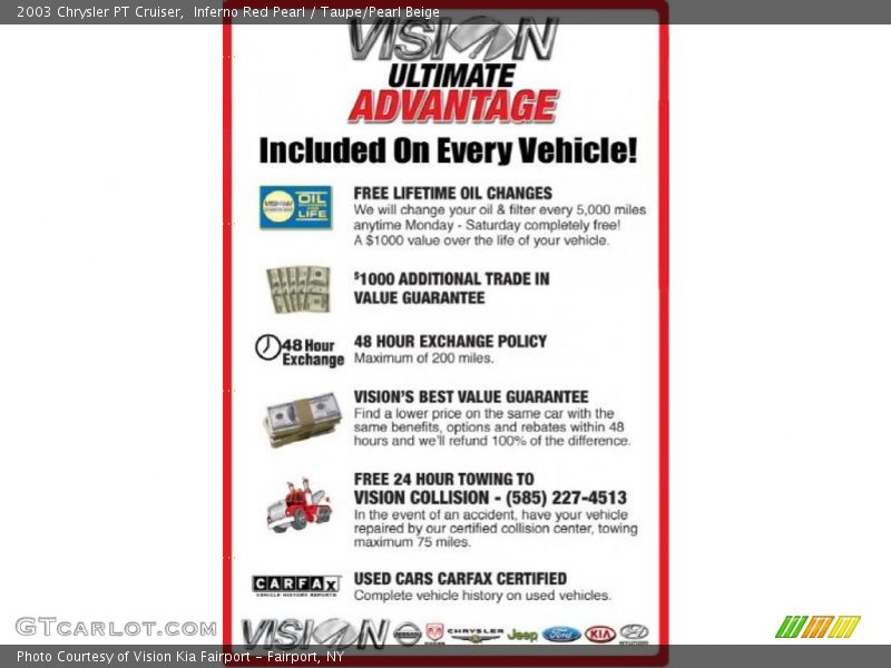 Inferno Red Pearl / Taupe/Pearl Beige 2003 Chrysler PT Cruiser