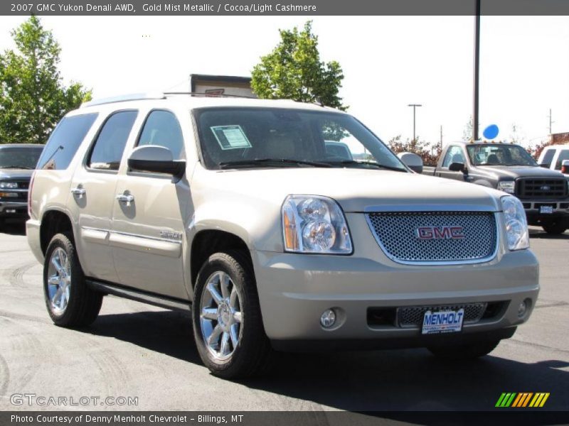 Gold Mist Metallic / Cocoa/Light Cashmere 2007 GMC Yukon Denali AWD