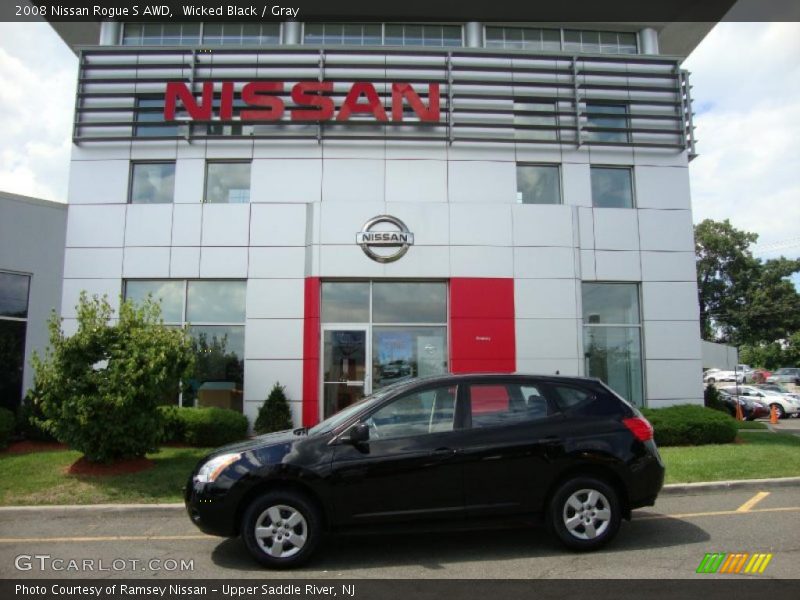 Wicked Black / Gray 2008 Nissan Rogue S AWD