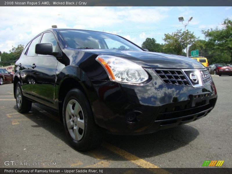Wicked Black / Gray 2008 Nissan Rogue S AWD