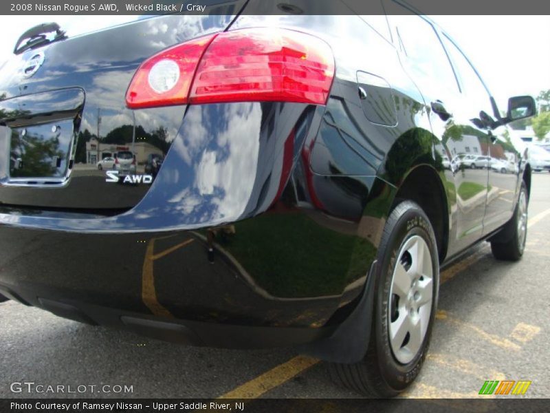 Wicked Black / Gray 2008 Nissan Rogue S AWD