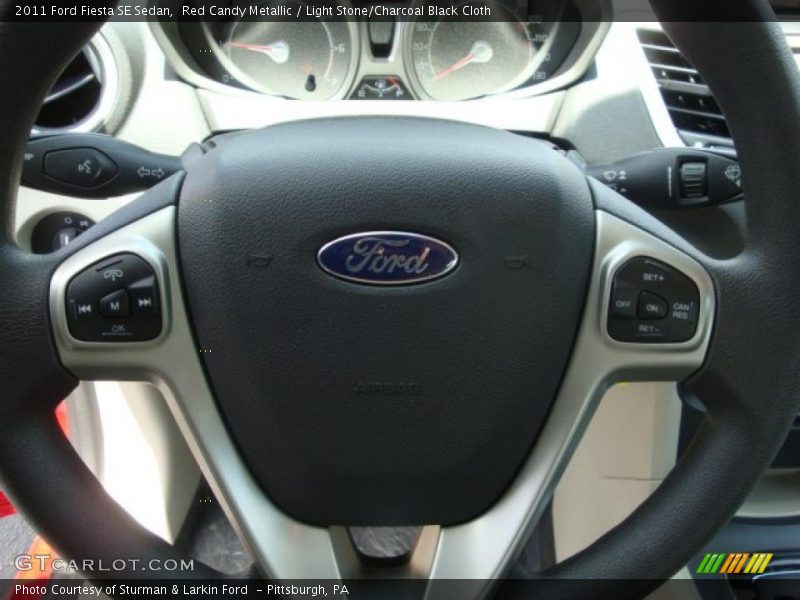 Red Candy Metallic / Light Stone/Charcoal Black Cloth 2011 Ford Fiesta SE Sedan