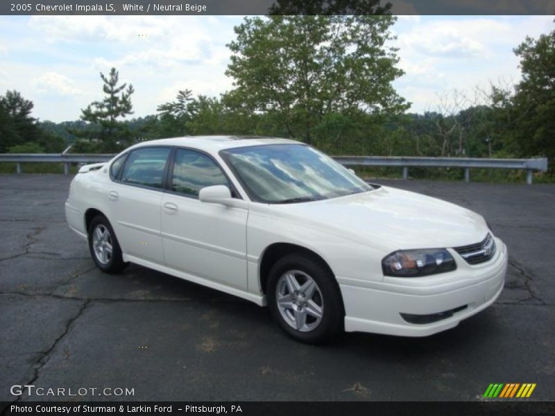 White / Neutral Beige 2005 Chevrolet Impala LS