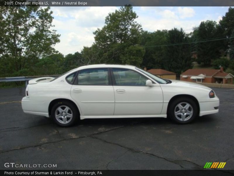 White / Neutral Beige 2005 Chevrolet Impala LS
