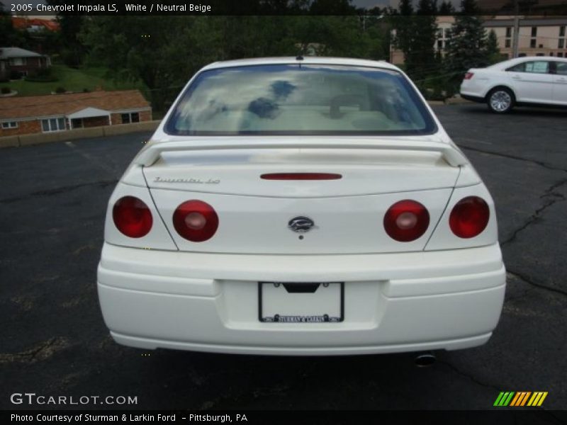 White / Neutral Beige 2005 Chevrolet Impala LS
