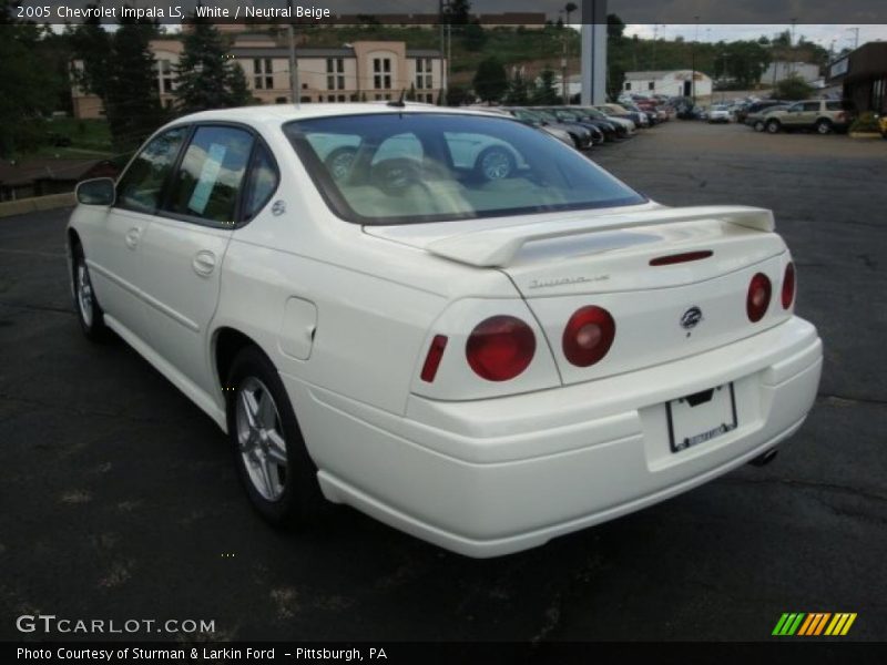 White / Neutral Beige 2005 Chevrolet Impala LS