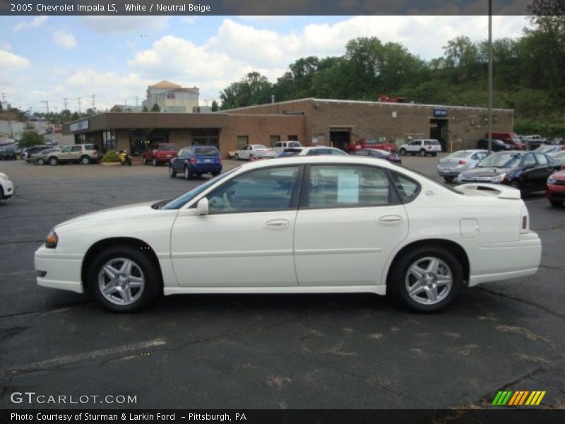 White / Neutral Beige 2005 Chevrolet Impala LS