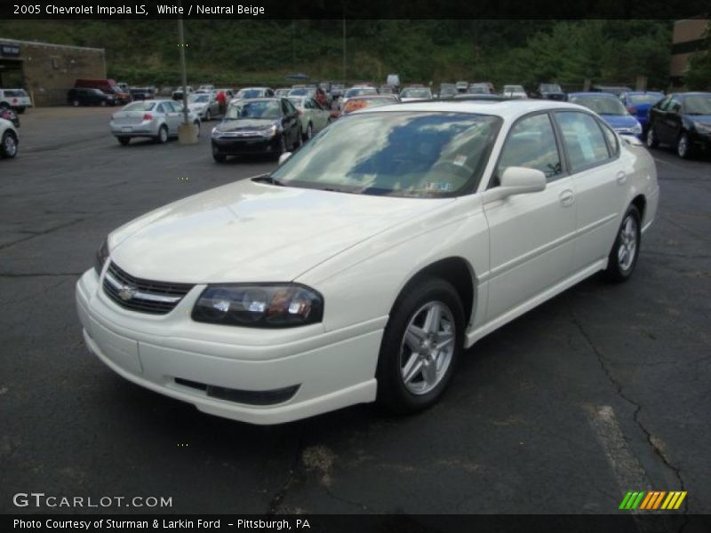White / Neutral Beige 2005 Chevrolet Impala LS