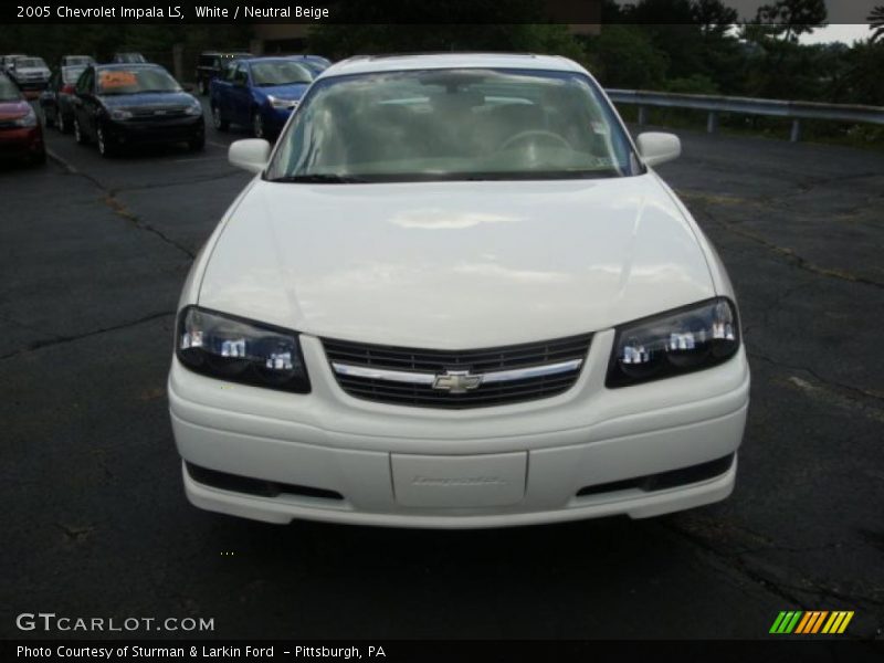 White / Neutral Beige 2005 Chevrolet Impala LS