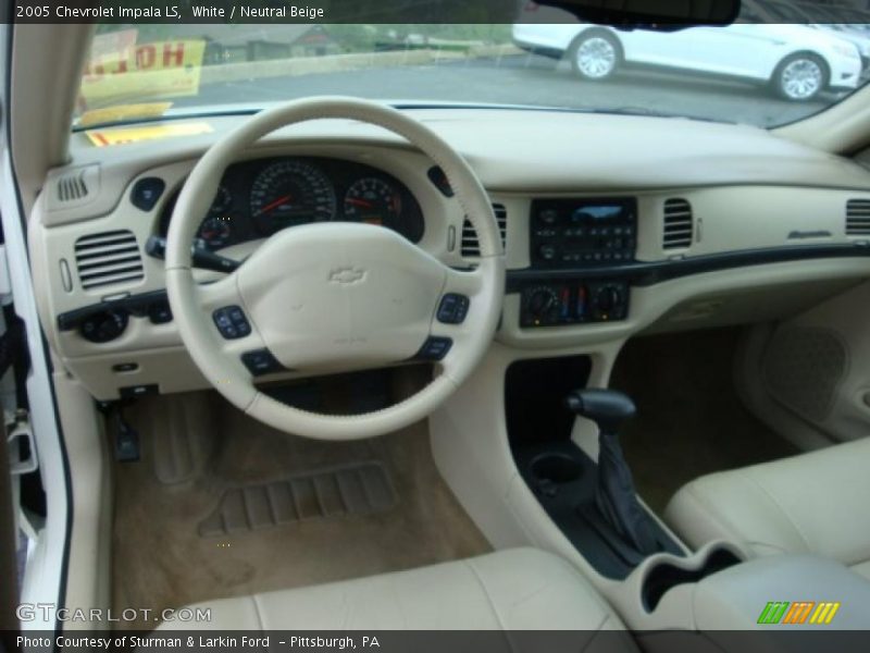 White / Neutral Beige 2005 Chevrolet Impala LS