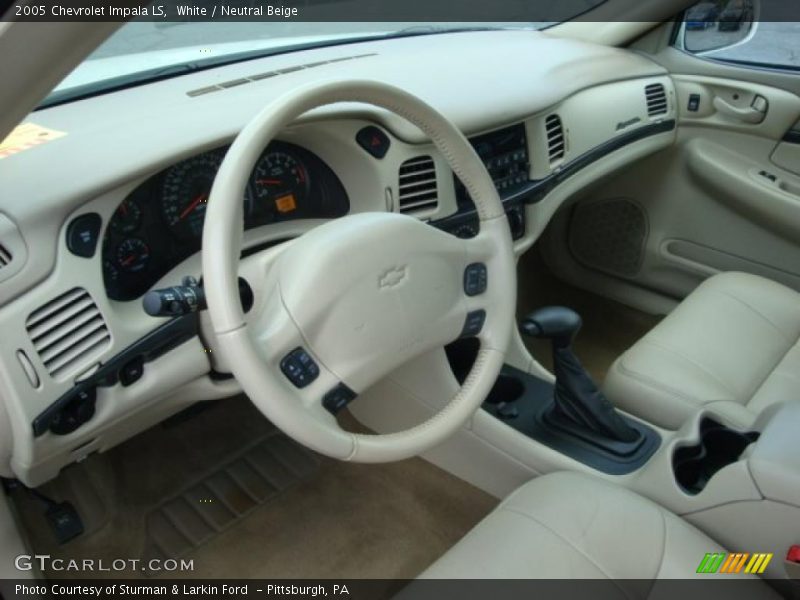 White / Neutral Beige 2005 Chevrolet Impala LS