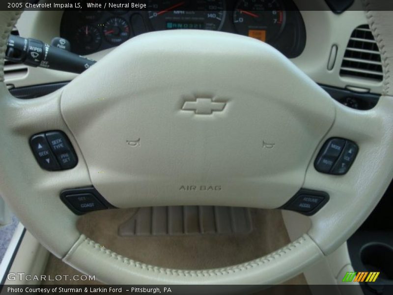 White / Neutral Beige 2005 Chevrolet Impala LS