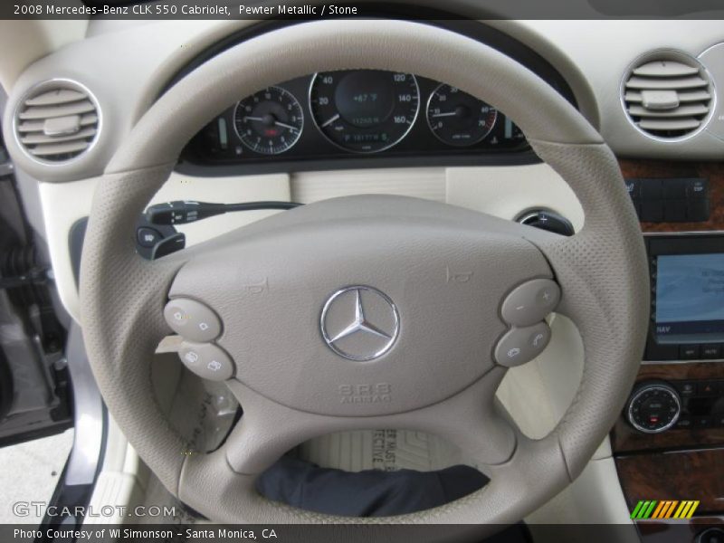 Pewter Metallic / Stone 2008 Mercedes-Benz CLK 550 Cabriolet