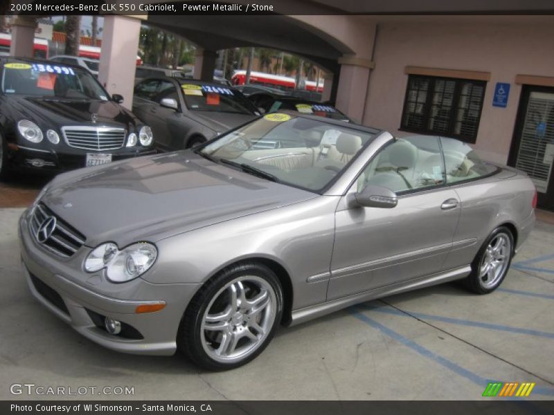 Pewter Metallic / Stone 2008 Mercedes-Benz CLK 550 Cabriolet