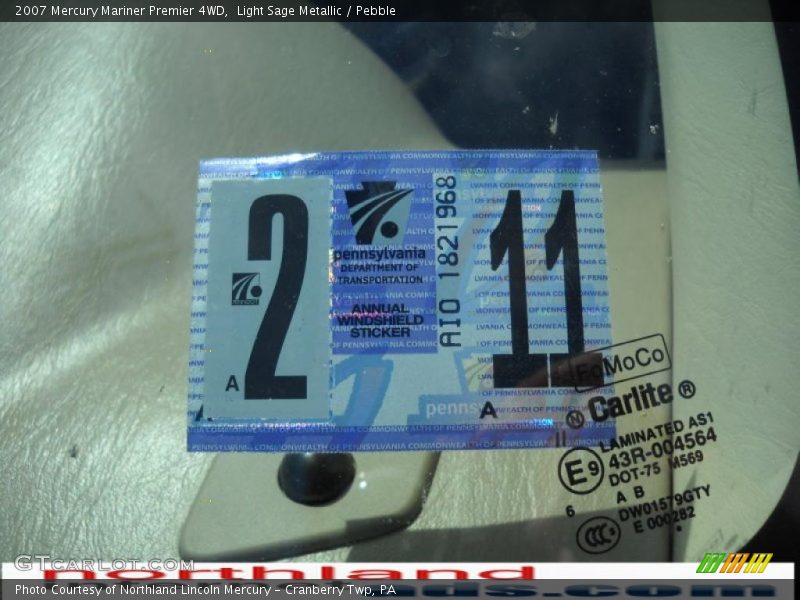 Light Sage Metallic / Pebble 2007 Mercury Mariner Premier 4WD