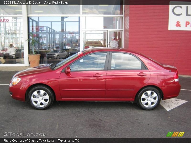 Spicy Red / Beige 2008 Kia Spectra EX Sedan