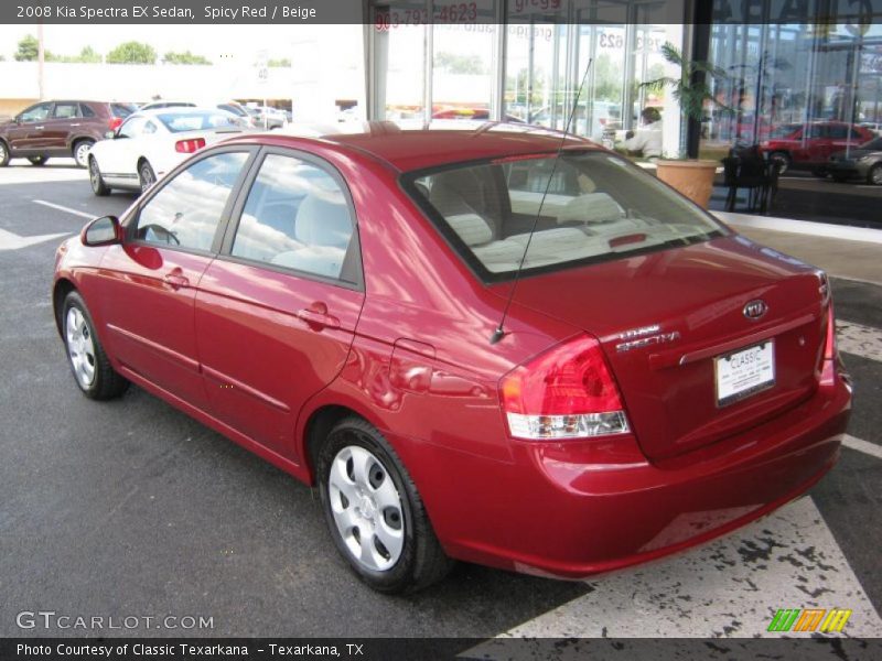 Spicy Red / Beige 2008 Kia Spectra EX Sedan
