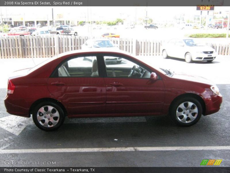 Spicy Red / Beige 2008 Kia Spectra EX Sedan