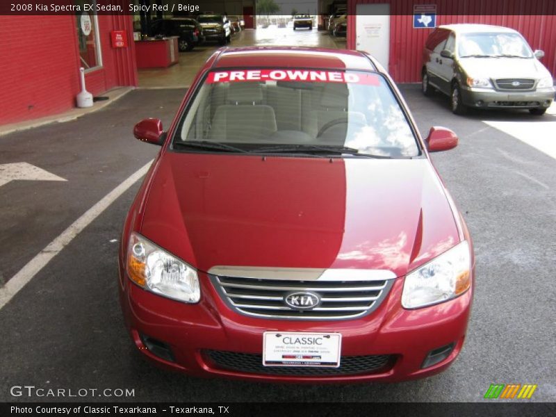 Spicy Red / Beige 2008 Kia Spectra EX Sedan