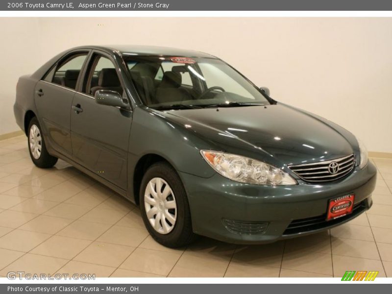 Aspen Green Pearl / Stone Gray 2006 Toyota Camry LE
