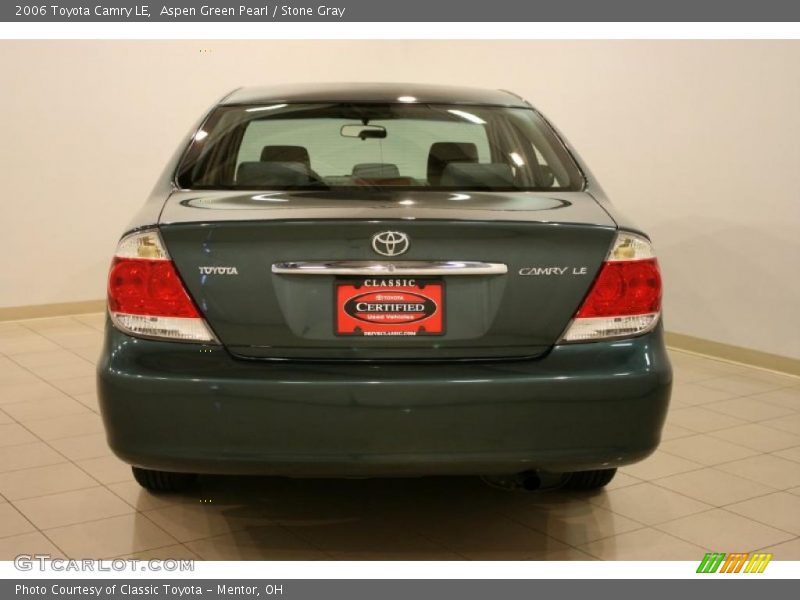 Aspen Green Pearl / Stone Gray 2006 Toyota Camry LE