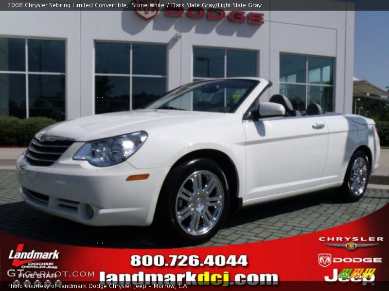 Stone White / Dark Slate Gray/Light Slate Gray 2008 Chrysler Sebring Limited Convertible