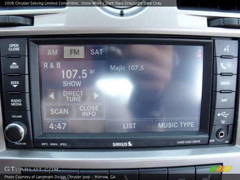 Stone White / Dark Slate Gray/Light Slate Gray 2008 Chrysler Sebring Limited Convertible