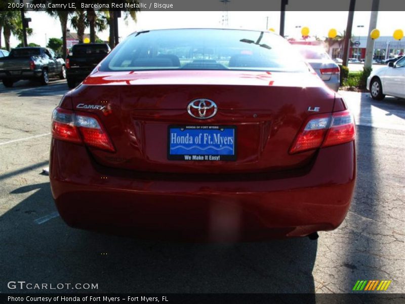 Barcelona Red Metallic / Bisque 2009 Toyota Camry LE