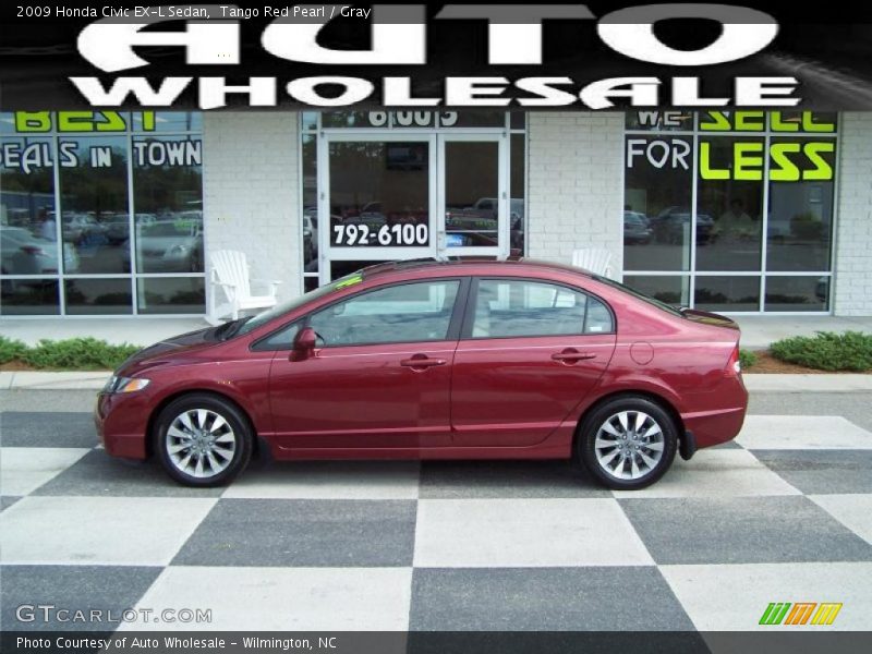 Tango Red Pearl / Gray 2009 Honda Civic EX-L Sedan