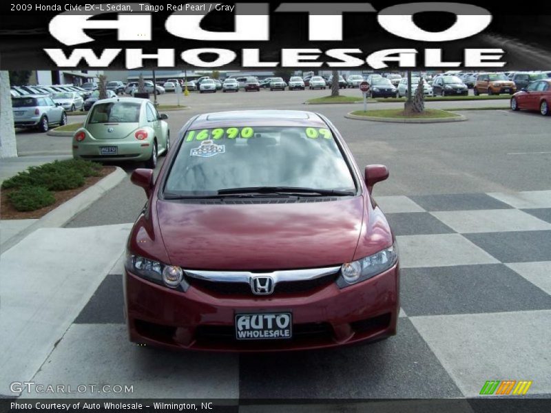 Tango Red Pearl / Gray 2009 Honda Civic EX-L Sedan