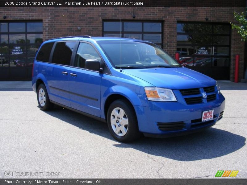 Marathon Blue Pearl / Dark Slate/Light Shale 2008 Dodge Grand Caravan SE